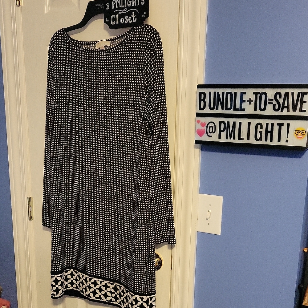 Michael Kors Black and White Dress XL Squares